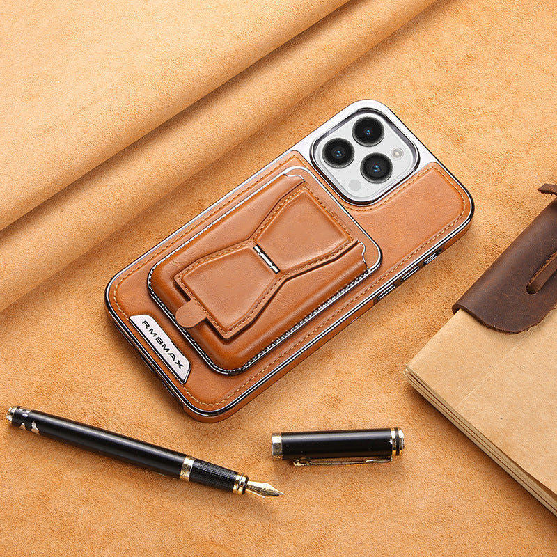 📱Etui de classe affaires avec étiquette en similicuir pour iPhone