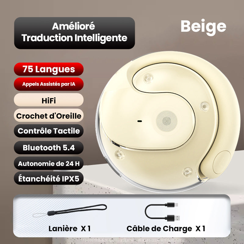 🔥 2025 Nouveauté – Écouteurs de Traduction Intelligente Sans Fil 🎧 ✨ Profitez de la Technologie Bluetooth à Moitié Prix ! Traduisez et Communiquez Facilement 🌍💬