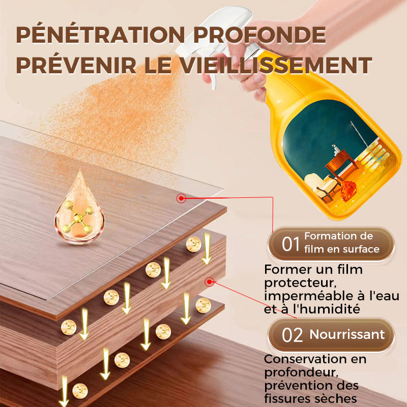 Spray nettoyant et lustrant efficace pour le bois