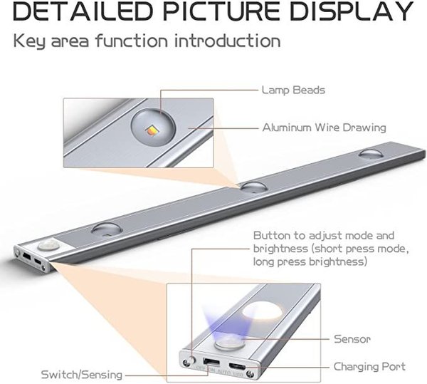 🎊 Lampes d'armoire à détecteur de mouvement LED