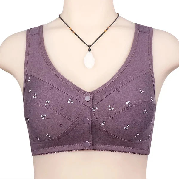 Vente pour la fête des mères - 39% de réduction😍2024 Nouveau design pour le soutien-gorge en coton à fermeture frontale senior🥰