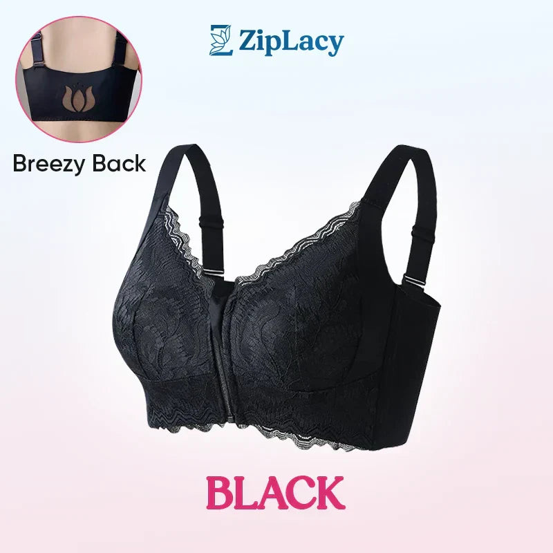 ✨Achetez-en 1 obtenez-en 2💞Soutien-gorge ultra souple avec fermeture éclair à l'avant et sans armatures