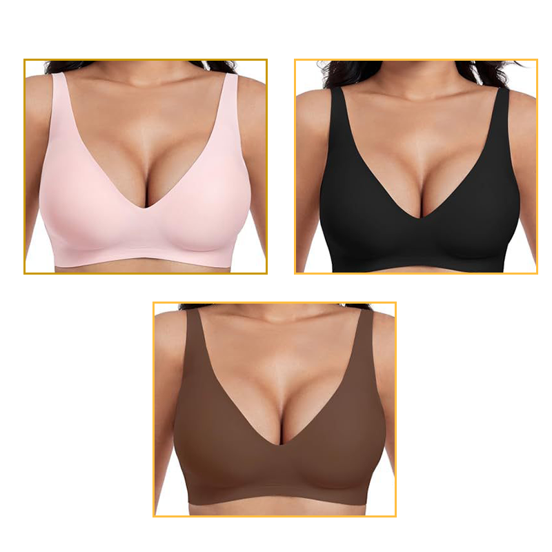 🍃 Vente chaude d'été 50% de réduction ⏰ Deep V Plunge Push-up sans fil sans couture Jelly Bra