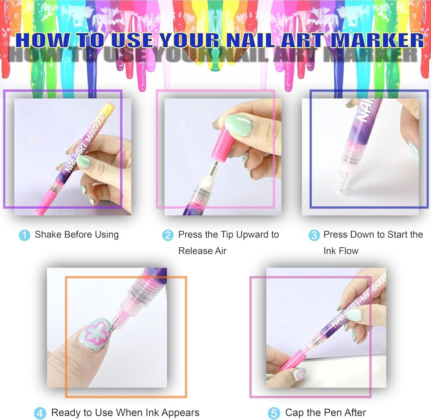 ⏳Ensemble Set de 12 stylos pour nail art🎨💅