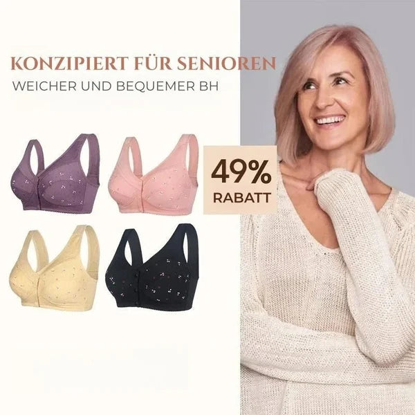 Vente pour la fête des mères - 39% de réduction😍2024 Nouveau design pour le soutien-gorge en coton à fermeture frontale senior🥰