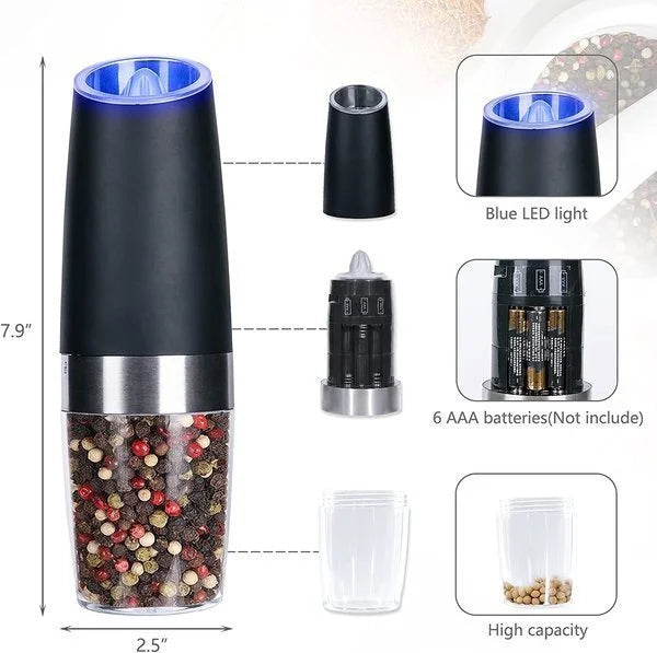 Vente 39% OFF - Moulin à sel et poivre électrique automatique à induction par gravité