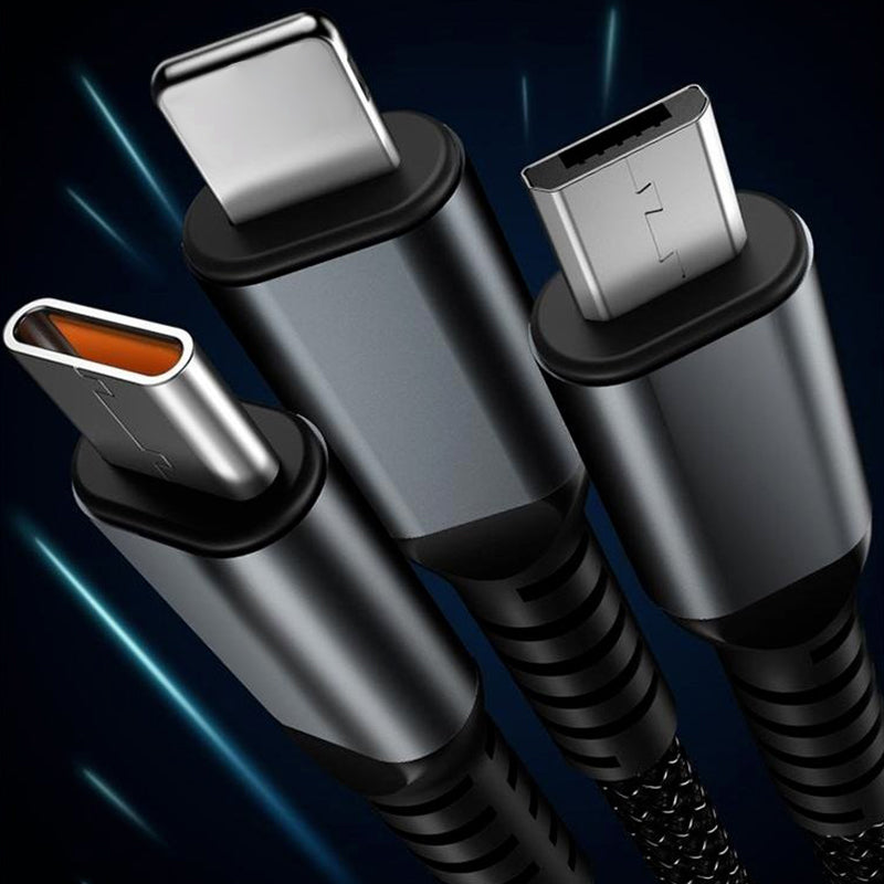 🔥Achetez 2 obtenez 1 gratuit🔥Câble de Charge Super Rapide 3-en-1 Transparent et Lumineux