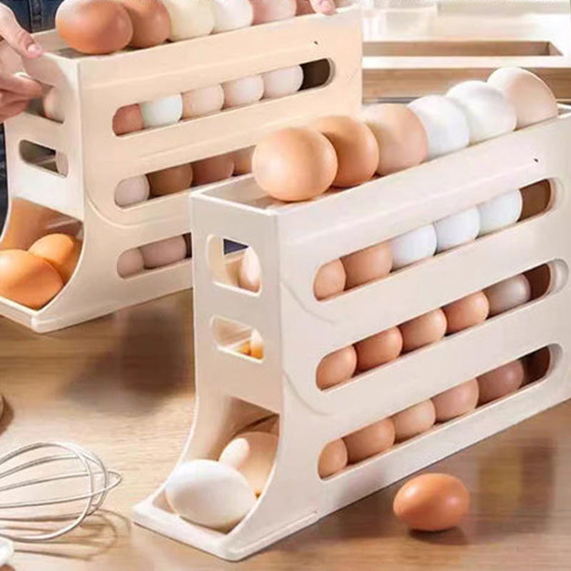 🧑🍳Les essentiels de la cuisine🥚Rangement pour oeufs à 4 étages avec design incliné