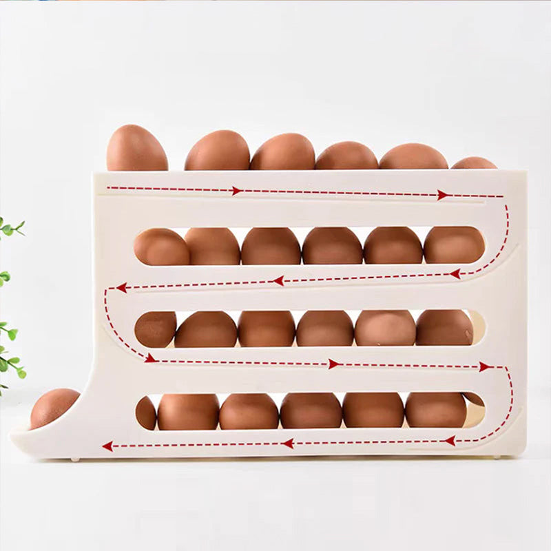 🧑🍳Les essentiels de la cuisine🥚Rangement pour oeufs à 4 étages avec design incliné