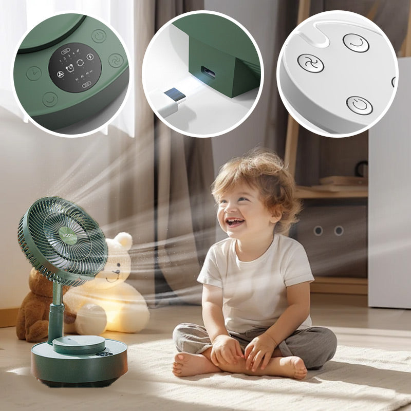 💥39% de réduction pour une durée limitée💥Ventilateur Oscillant Sur Pied Rétractable avec Humidificateur