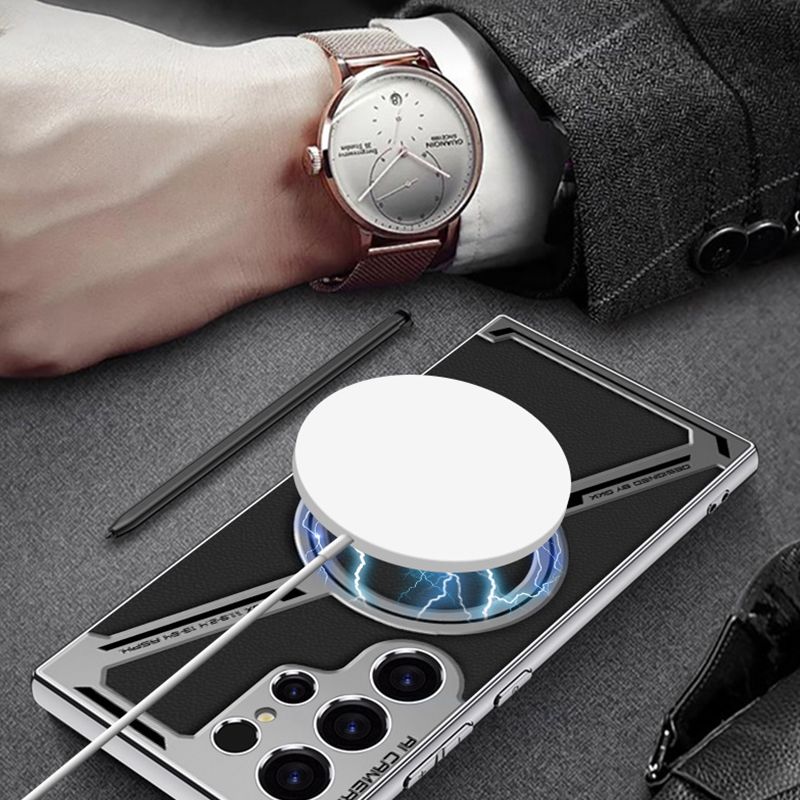 Étui Magnétique en Cuir Haut de Gamme pour Galaxy S23/S24 Ultra