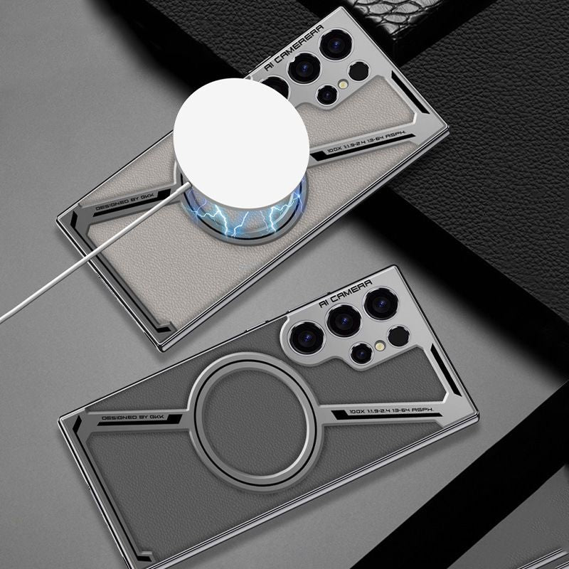 Étui Magnétique en Cuir Haut de Gamme pour Galaxy S23/S24 Ultra