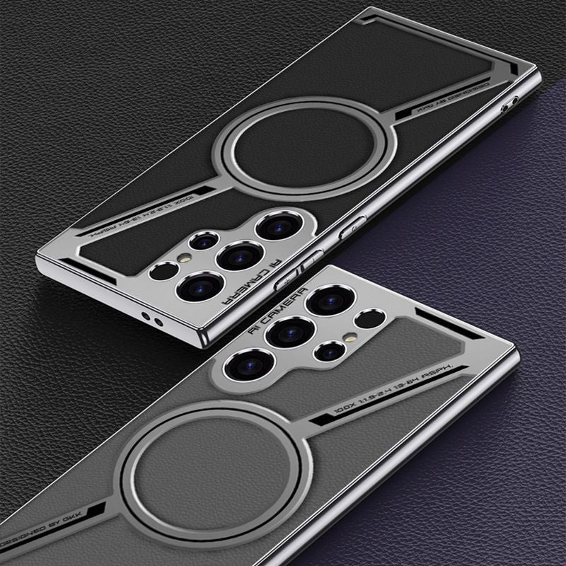 Étui Magnétique en Cuir Haut de Gamme pour Galaxy S23/S24 Ultra