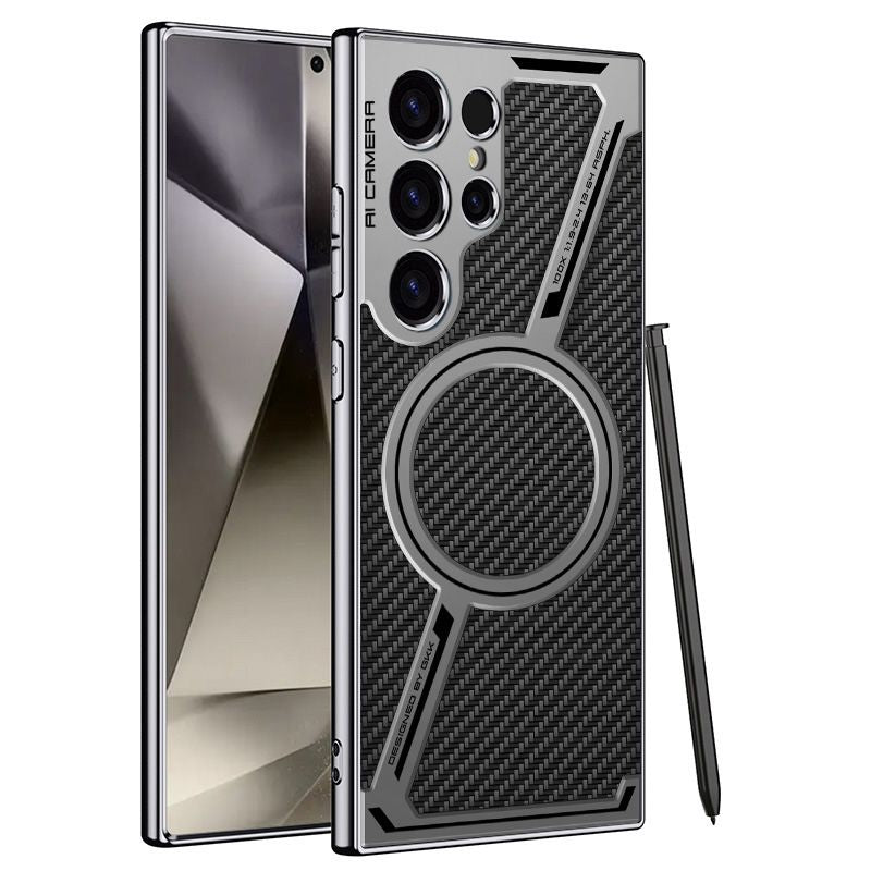 Étui Magnétique en Cuir Haut de Gamme pour Galaxy S23/S24 Ultra