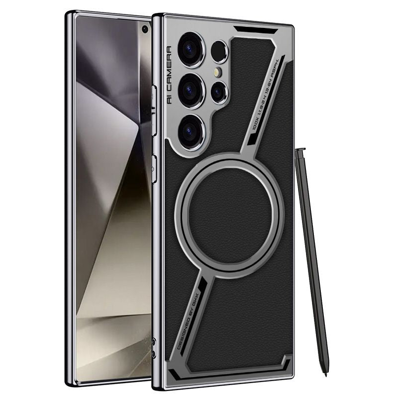 Étui Magnétique en Cuir Haut de Gamme pour Galaxy S23/S24 Ultra