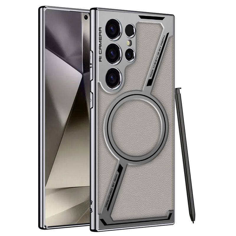 Étui Magnétique en Cuir Haut de Gamme pour Galaxy S23/S24 Ultra