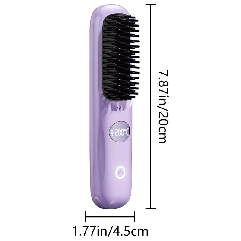Brosse Lissante Sans Fil avec Écran LED pour Cheveux