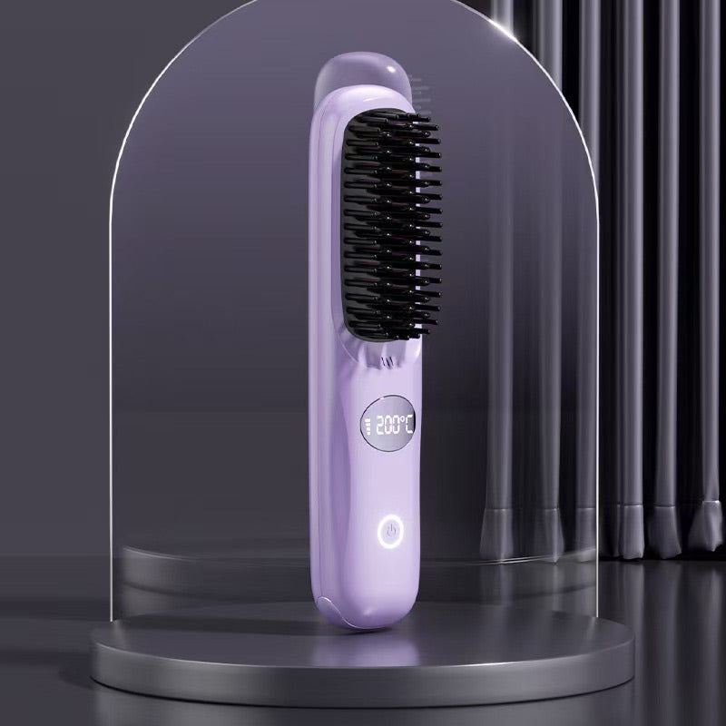 Brosse Lissante Sans Fil avec Écran LED pour Cheveux