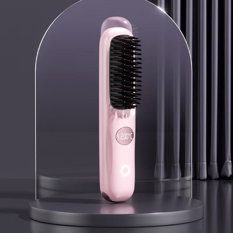 Brosse Lissante Sans Fil avec Écran LED pour Cheveux