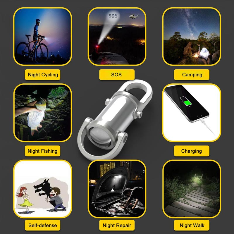 đ„ Vente chaude 55% de rĂ©duction đ„ 1200lm super lumineux Mini porte - clĂ©s lampe de poche Ă©tanche