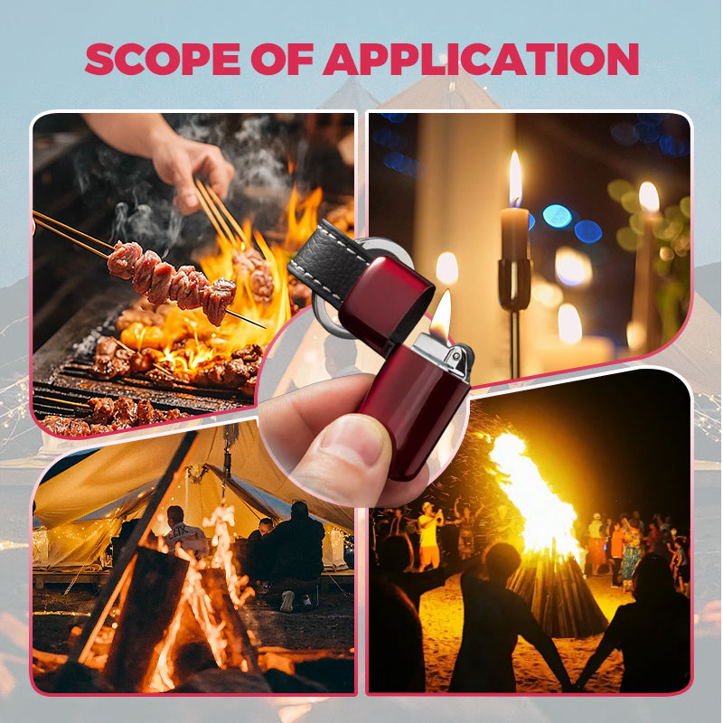 Mini Briquet Rechargeable à Butane avec Porte-Clés