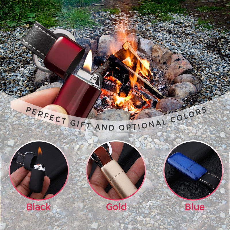 Mini Briquet Rechargeable à Butane avec Porte-Clés