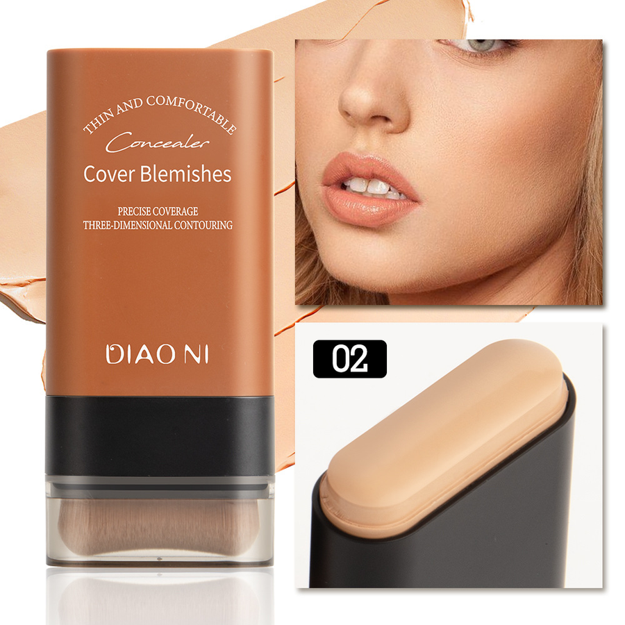 ⏳Réduction limitée de 50%🎁🔥Bâton de Fond de Teint Mat Velouté avec Brosse Fine