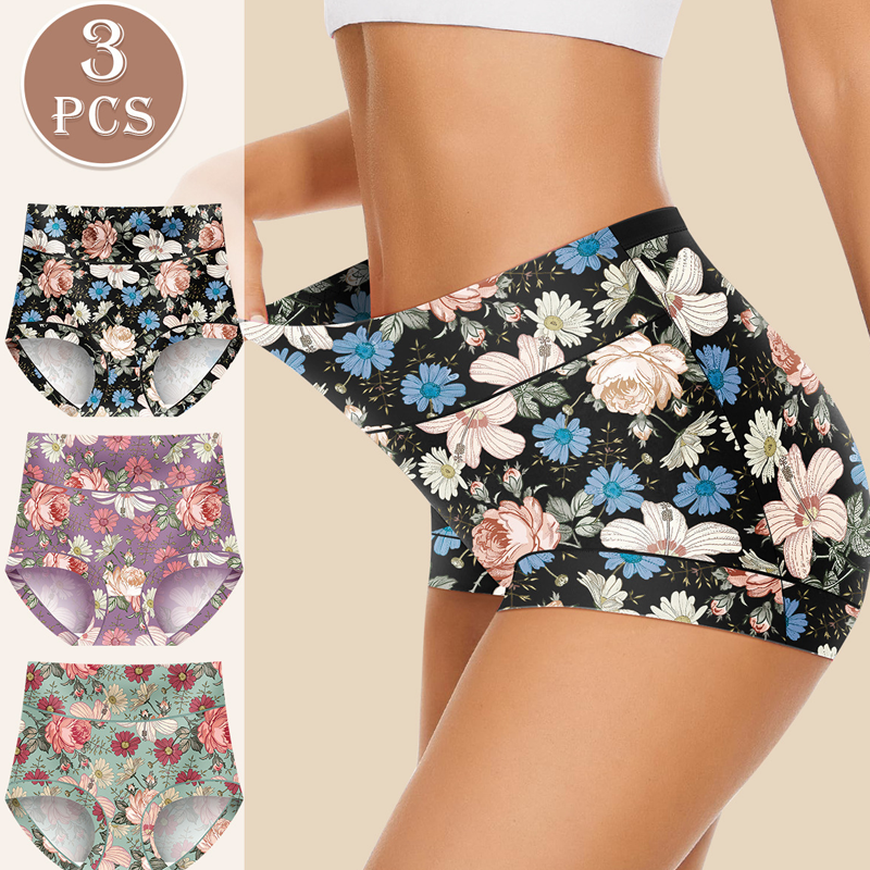 Ensemble de culottes à taille haute à imprimé floral pour femmes