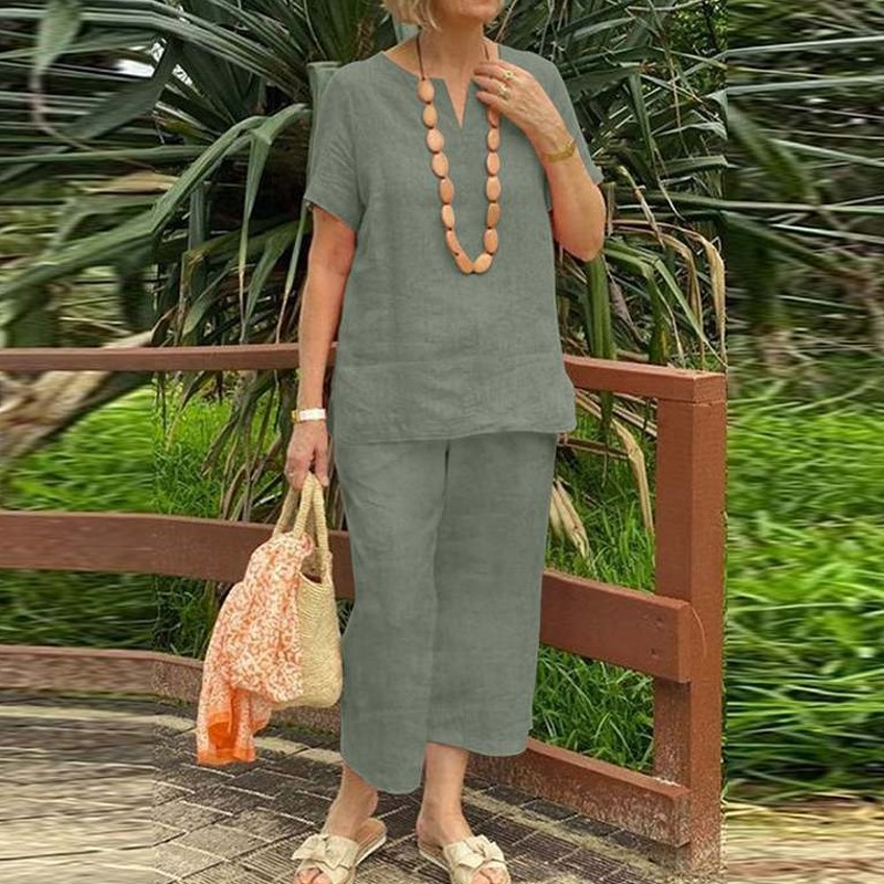 Ensemble deux pièces décontracté pour femme (haut et pantalon