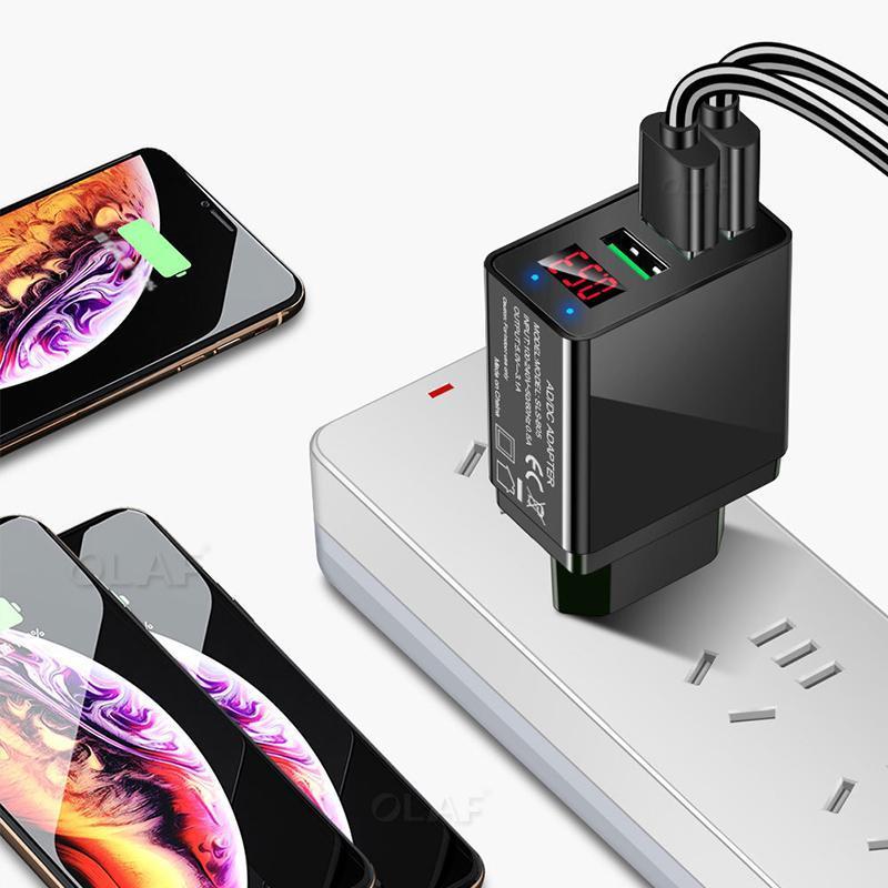 Prise de chargement de téléphone portable avec affichage numérique
