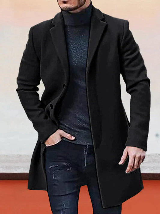 Veste de couleur unie à boucle simple pour hommes