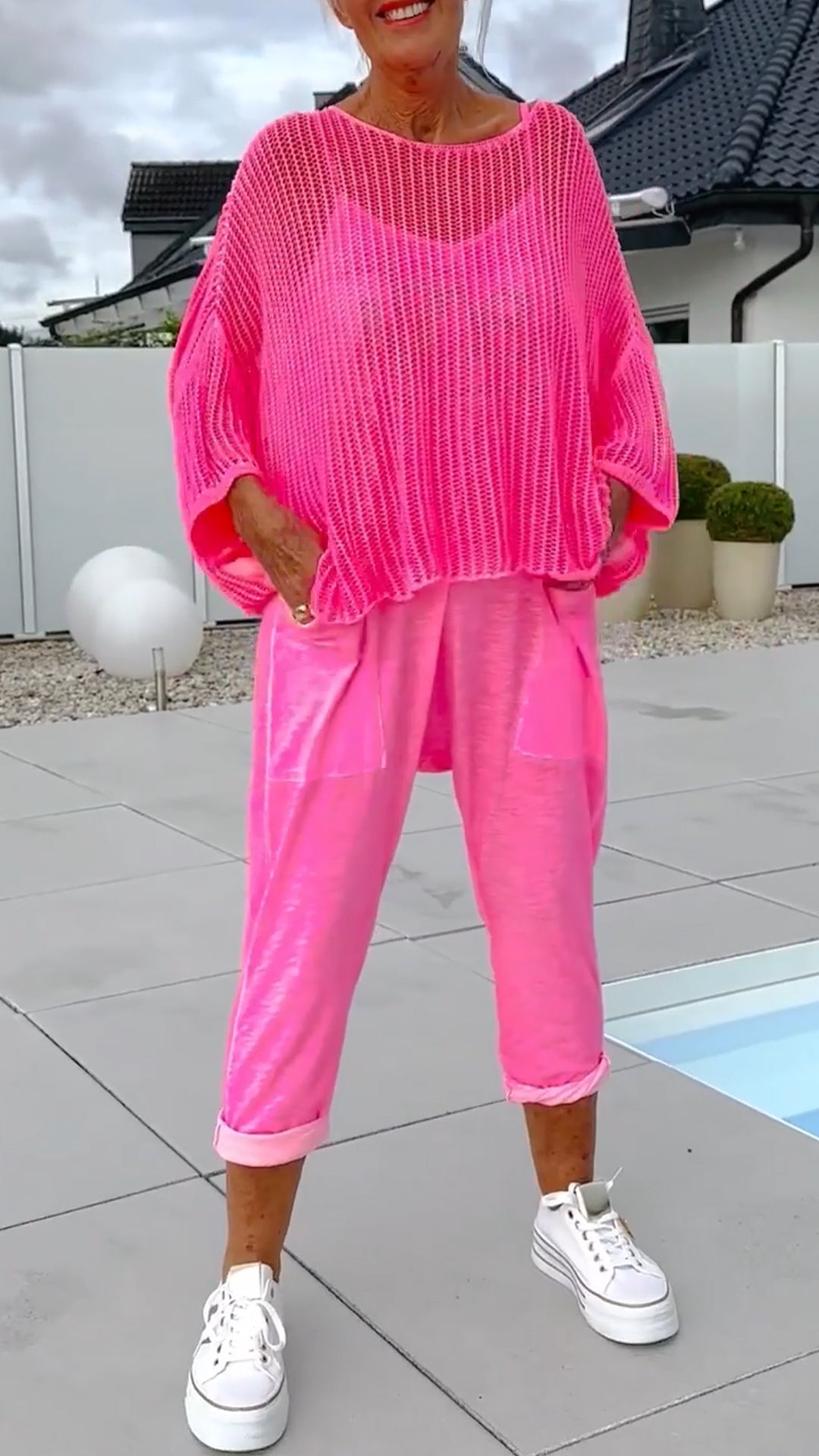 Combinaison + Smock creux à imprimé lettres pour femmes, tenue décontractée