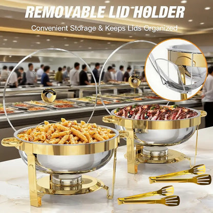 Ensemble de buffet en acier inoxydable avec réchauds