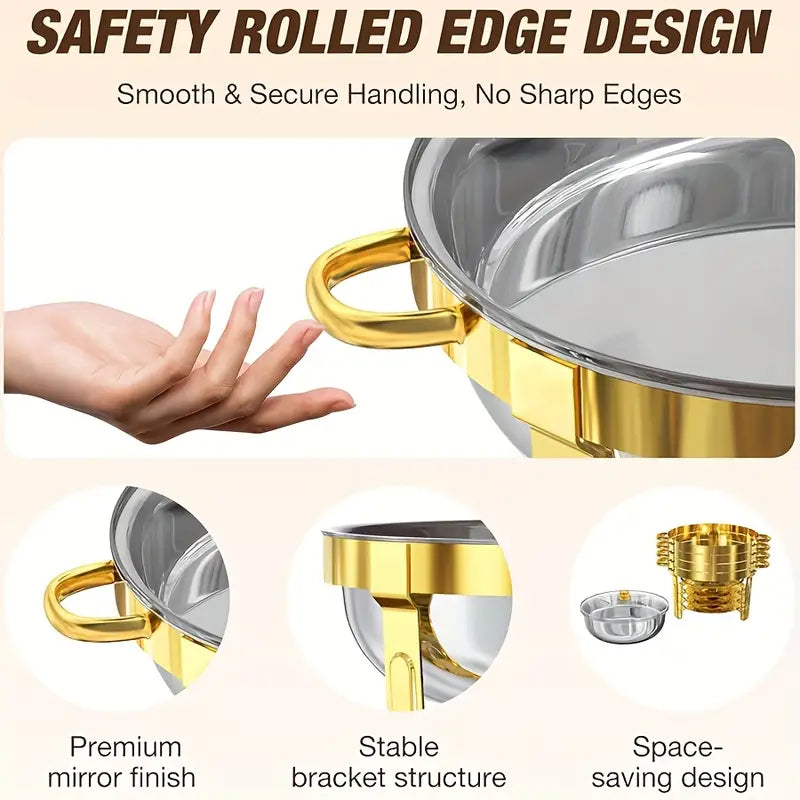 Ensemble de buffet en acier inoxydable avec réchauds