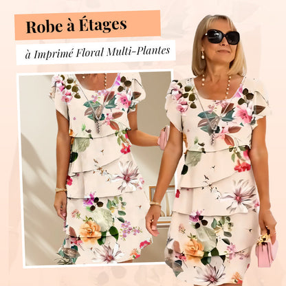 ✨️Nouveau produit✨️Robe en cascade à imprimé floral multi-végétal