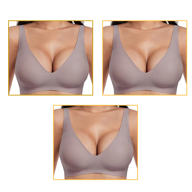 🍃 Vente chaude d'été 50% de réduction ⏰ Deep V Plunge Push-up sans fil sans couture Jelly Bra