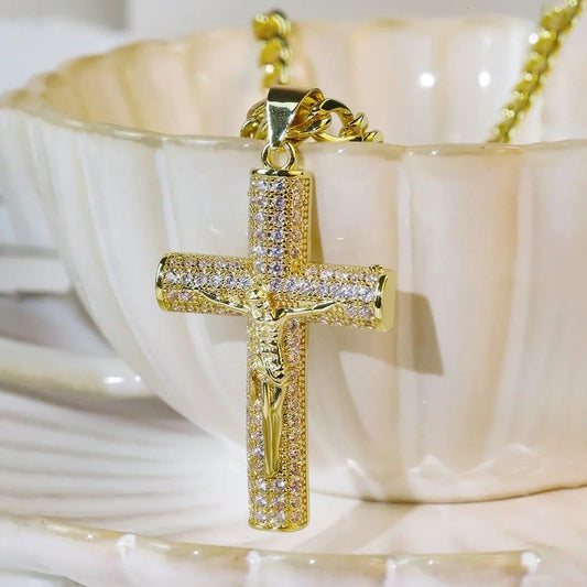 📢📢70 % de réduction !!!  💖✝️Collier pendentif crucifix Jésus
