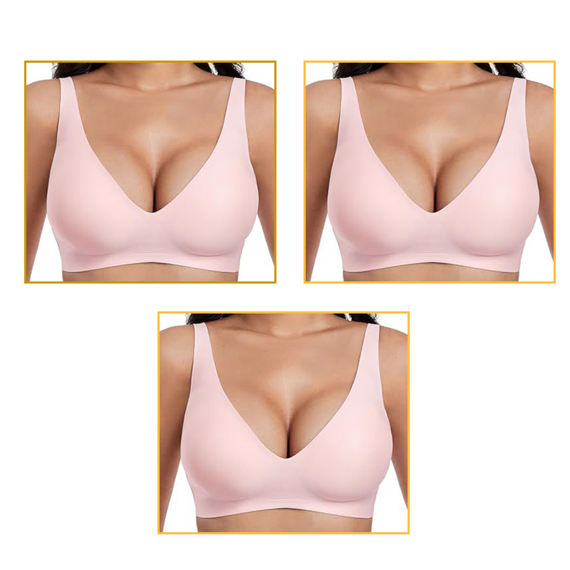 🍃 Vente chaude d'été 50% de réduction ⏰ Deep V Plunge Push-up sans fil sans couture Jelly Bra