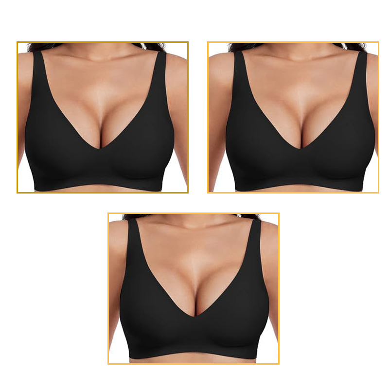 🍃 Vente chaude d'été 50% de réduction ⏰ Deep V Plunge Push-up sans fil sans couture Jelly Bra