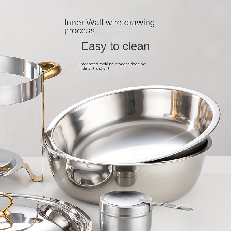 Ensemble de buffet en acier inoxydable avec réchauds