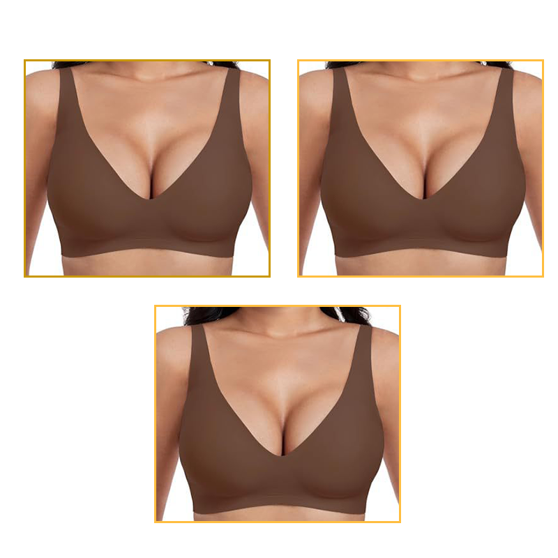 🍃 Vente chaude d'été 50% de réduction ⏰ Deep V Plunge Push-up sans fil sans couture Jelly Bra