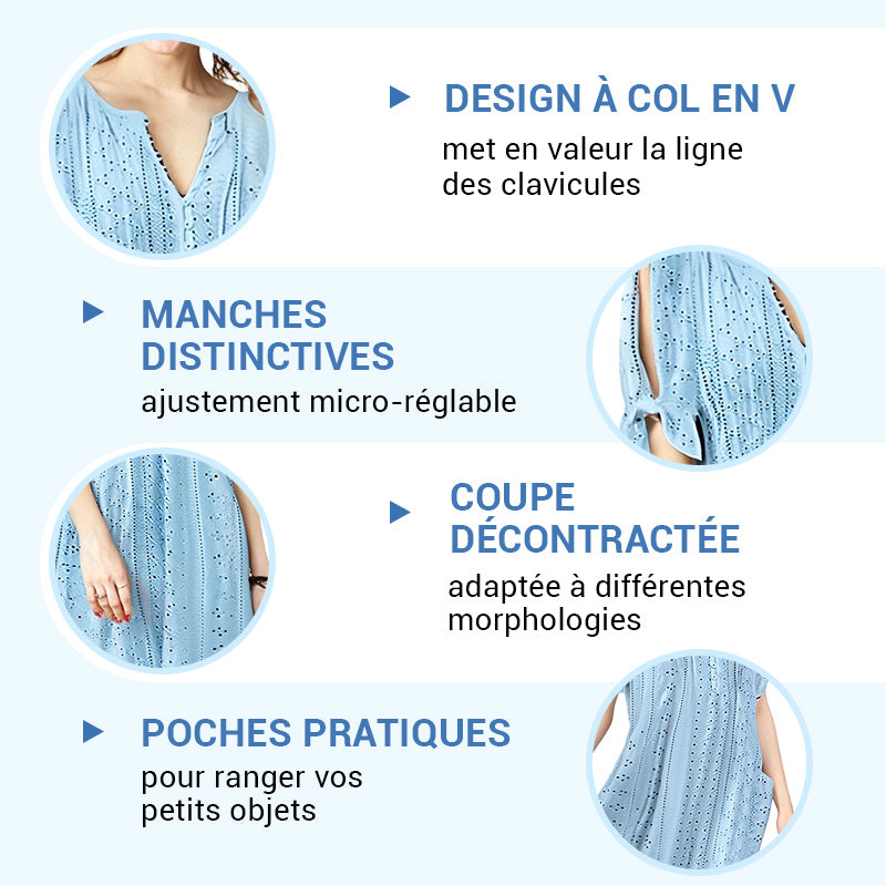 Robe élégante à col en V et découpe pour femme