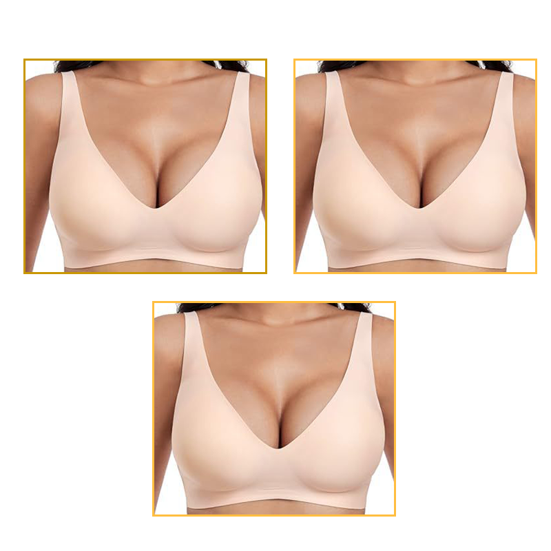 🍃 Vente chaude d'été 50% de réduction ⏰ Deep V Plunge Push-up sans fil sans couture Jelly Bra