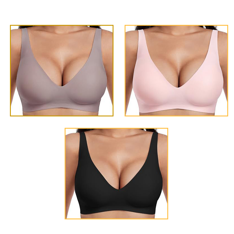 🍃 Vente chaude d'été 50% de réduction ⏰ Deep V Plunge Push-up sans fil sans couture Jelly Bra