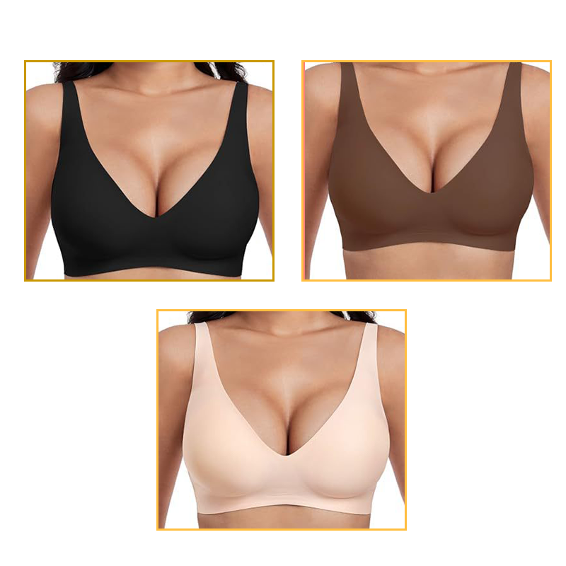 🍃 Vente chaude d'été 50% de réduction ⏰ Deep V Plunge Push-up sans fil sans couture Jelly Bra