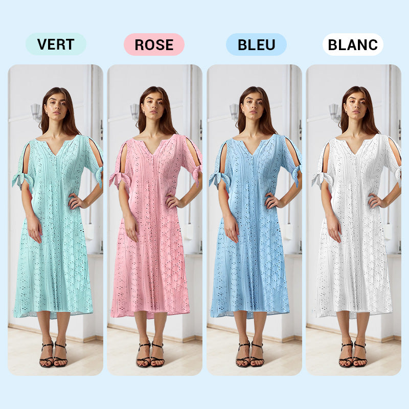 Robe élégante à col en V et découpe pour femme