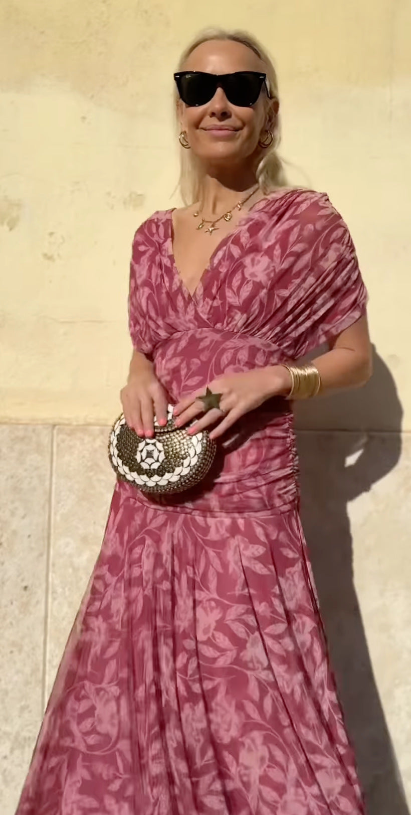 🎁  Vente chaude 50% de réduction 🔥 Robe imprimée à col V hors épaule pour femmes