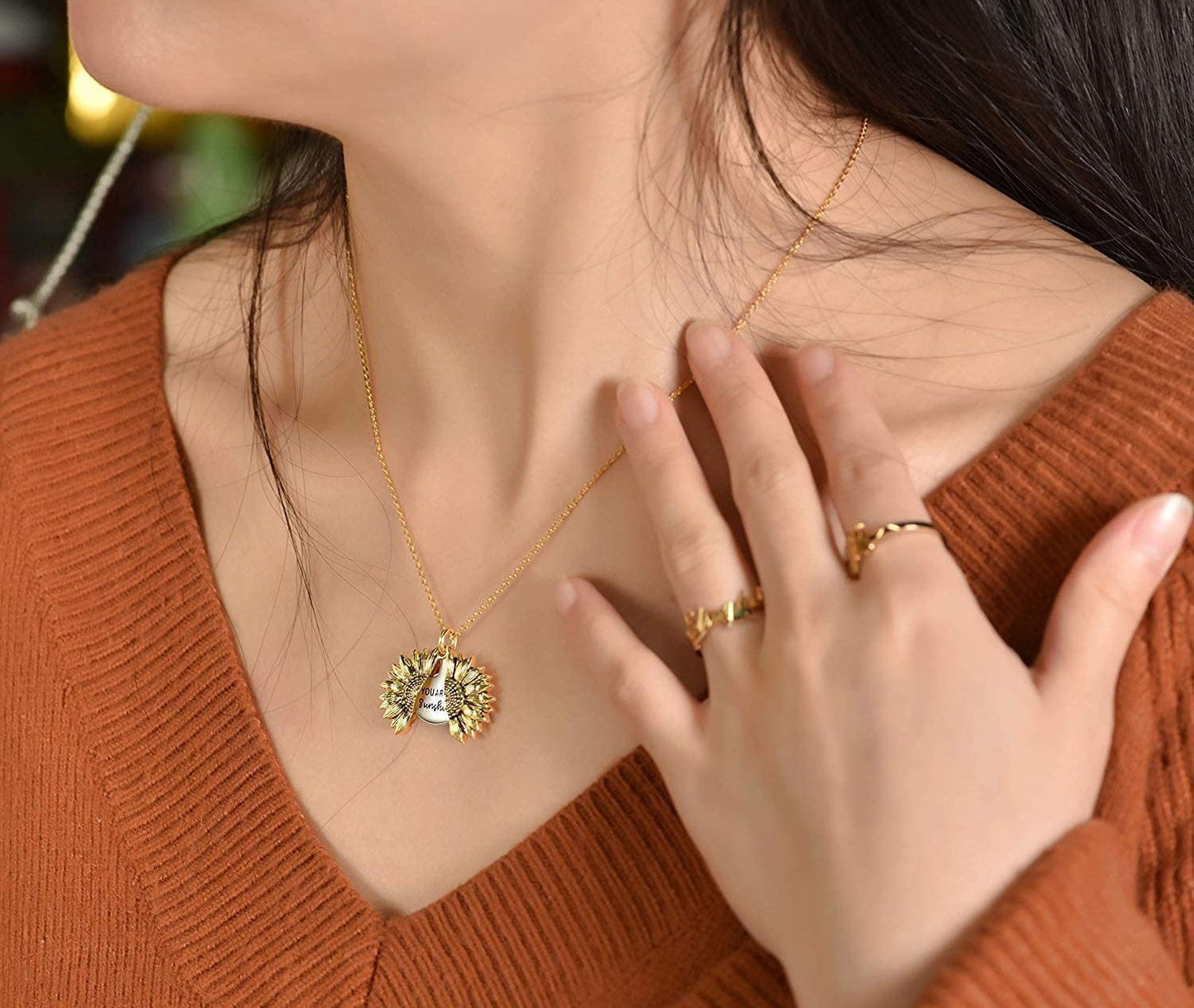 📿Collier Girasol "You Are My Sunshine" avec pochette de rangement