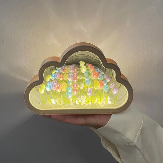 🎅 Offres de Noël 🎁 Lampe Miroir Tulipe DIY en Cube Magique (Forme de Nuage)