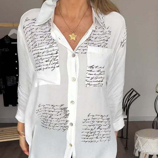 🎁Vente 39% de réduction⏳Chemise de coiffure à la mode imprimée à manches longues pour femmes